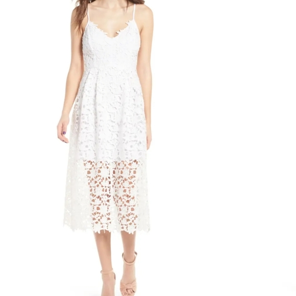 White Lace Midi/ Mini Dress - Picture 2 of 6